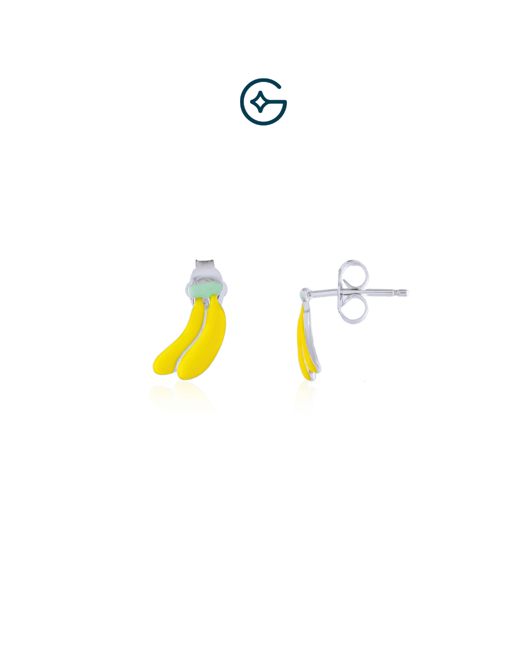 Cute Banana Kids Earrings In Silver