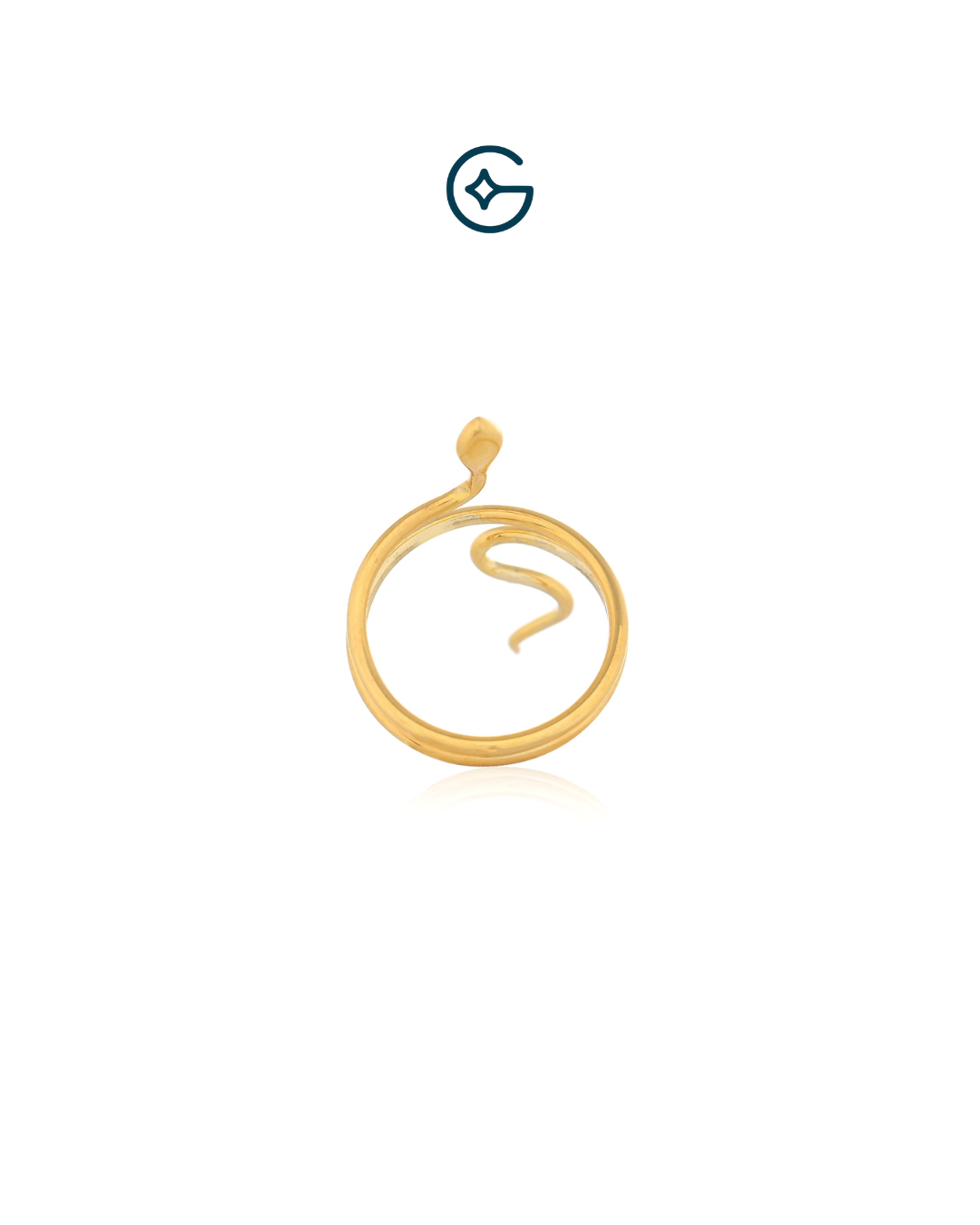 Gold Plated Snake Ring In Silver