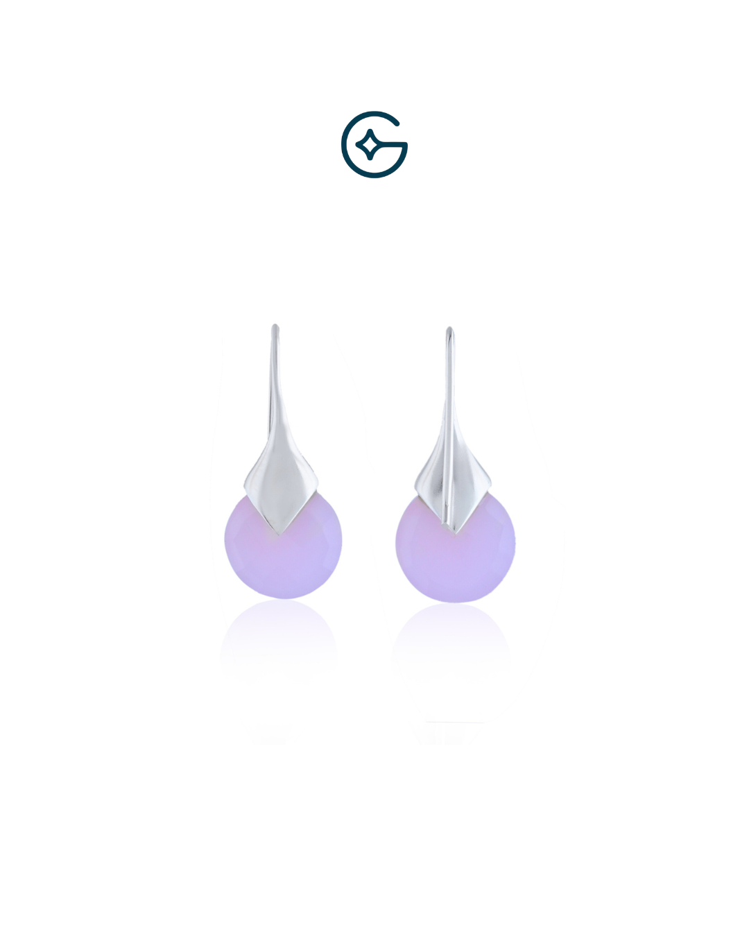 Rose Quartz Pear Dangle In Silver