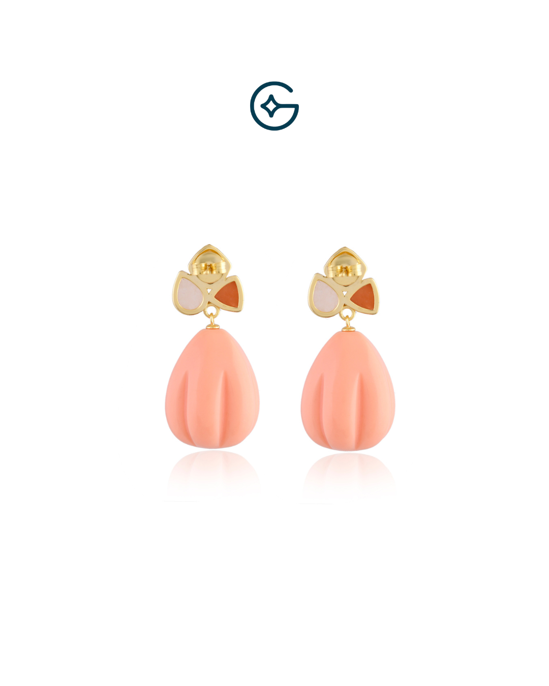 Multi Moonstone Drop Earrings with Ceramic Stone Drop