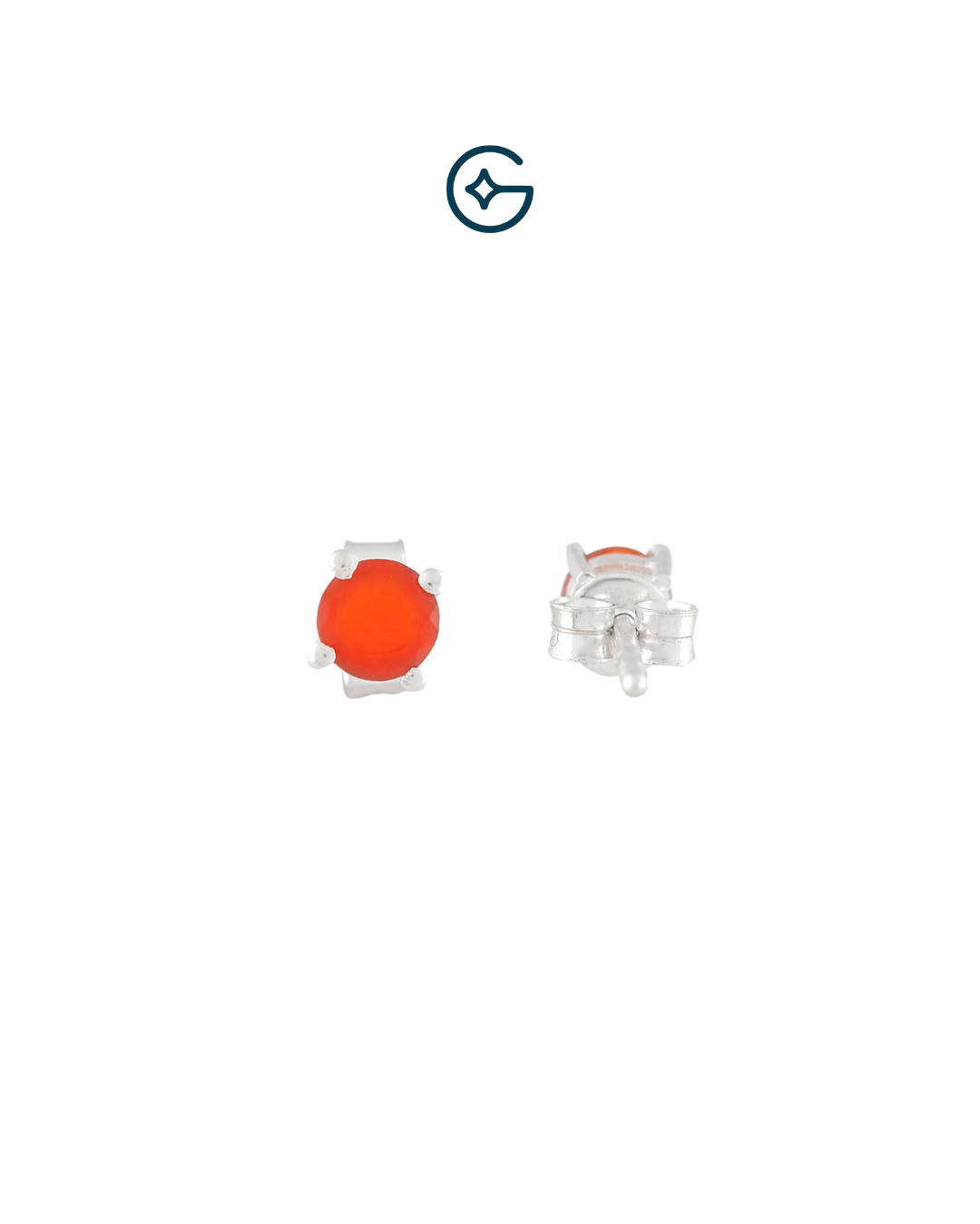 Multi Semi-Precious Round Gemstone Solitare Studs In Silver
