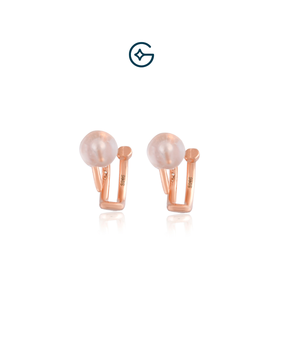 Round CZ Rose Gold Plated Half Round Nail Bali