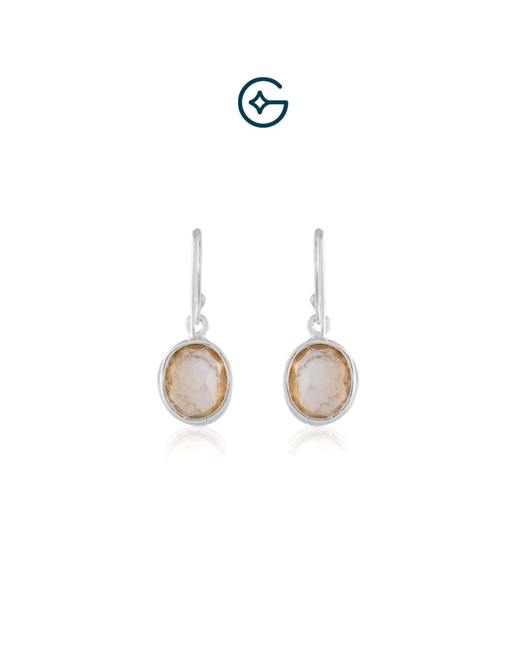 Daily Dangle Citrine Oval Earrings In Silver