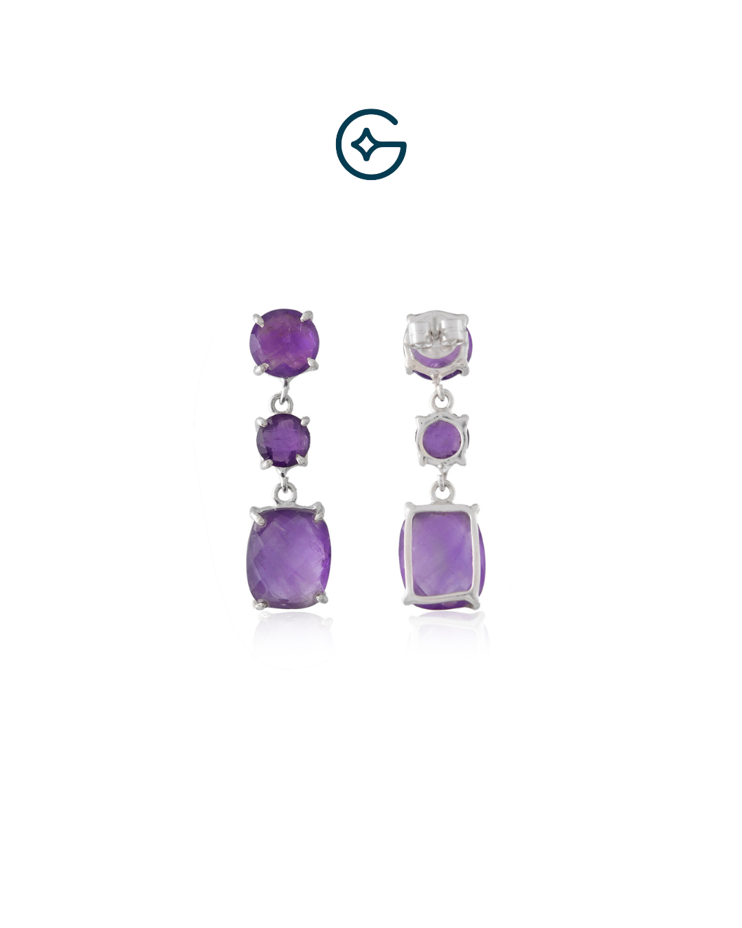Amethyst Heavenly Drop Earrings In Silver
