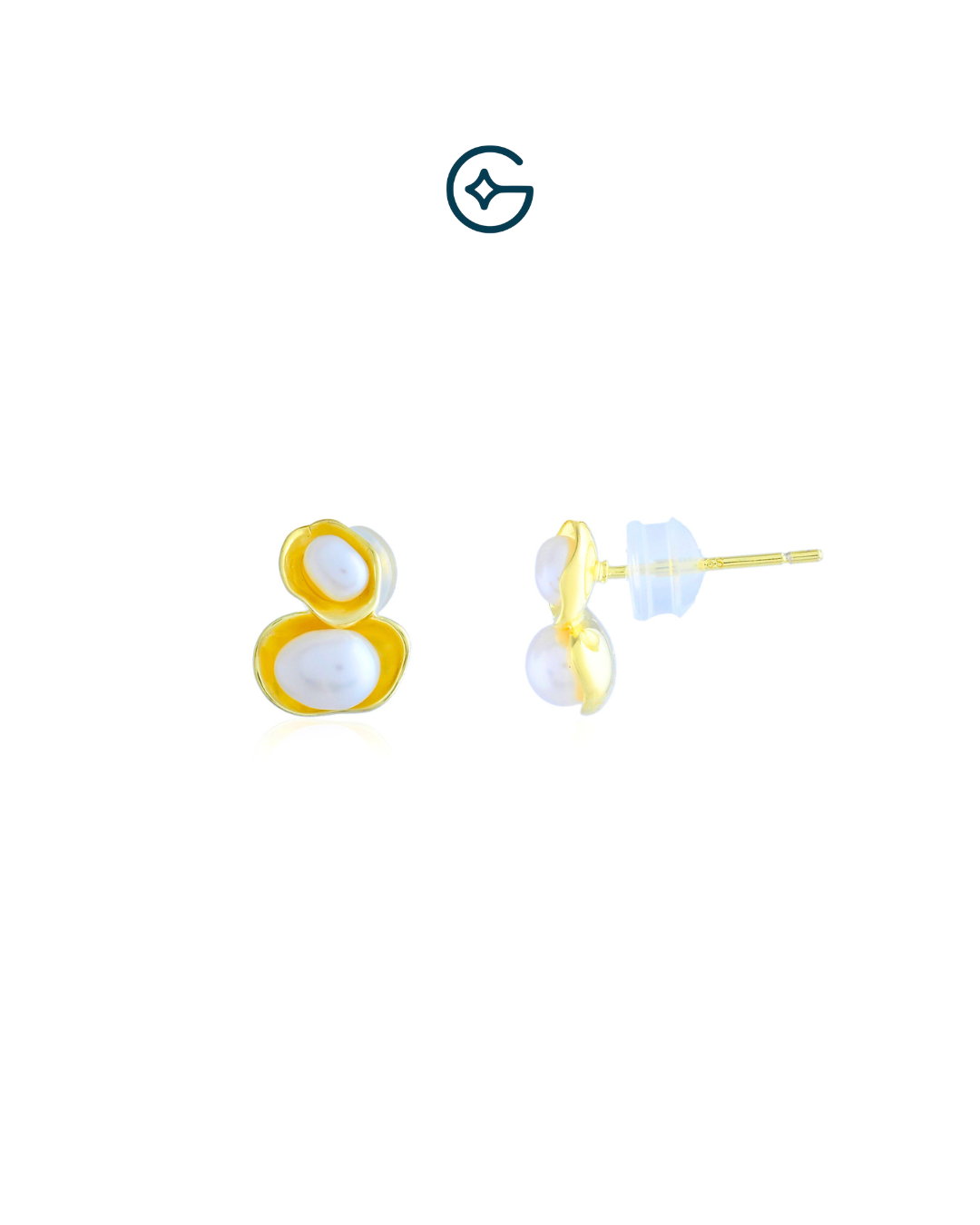 Cute Natural Pearl Stud Earrings In Silver