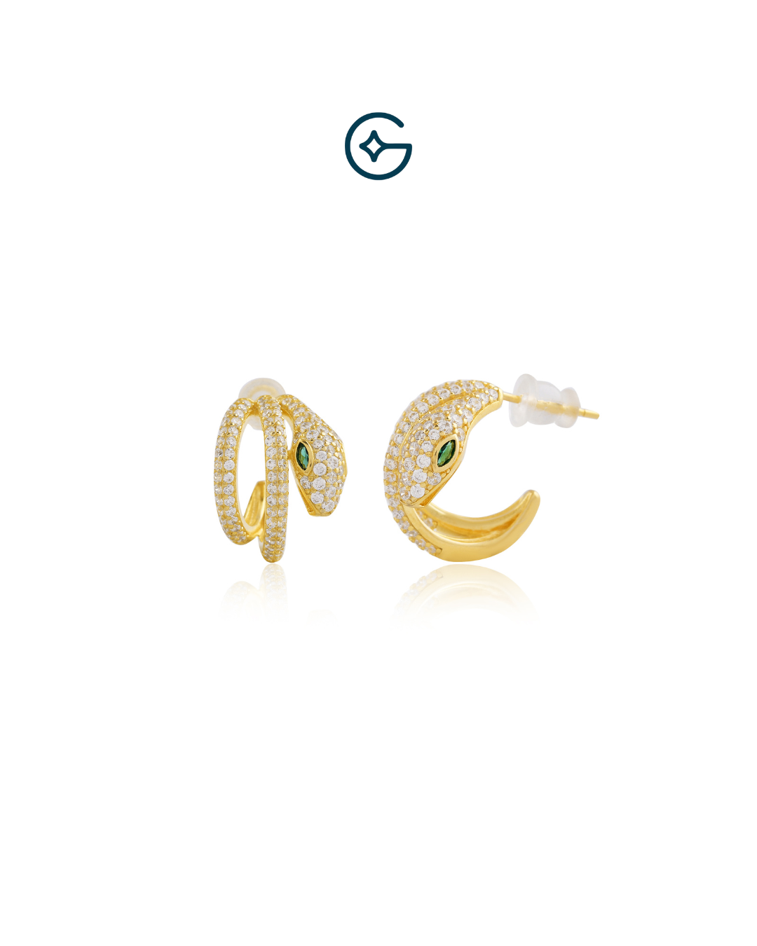 Serpenti CZ Earrings In Silver