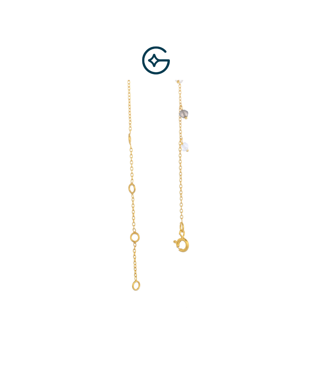 Multi Gemstone Beads Minimalistic Necklace In Silver