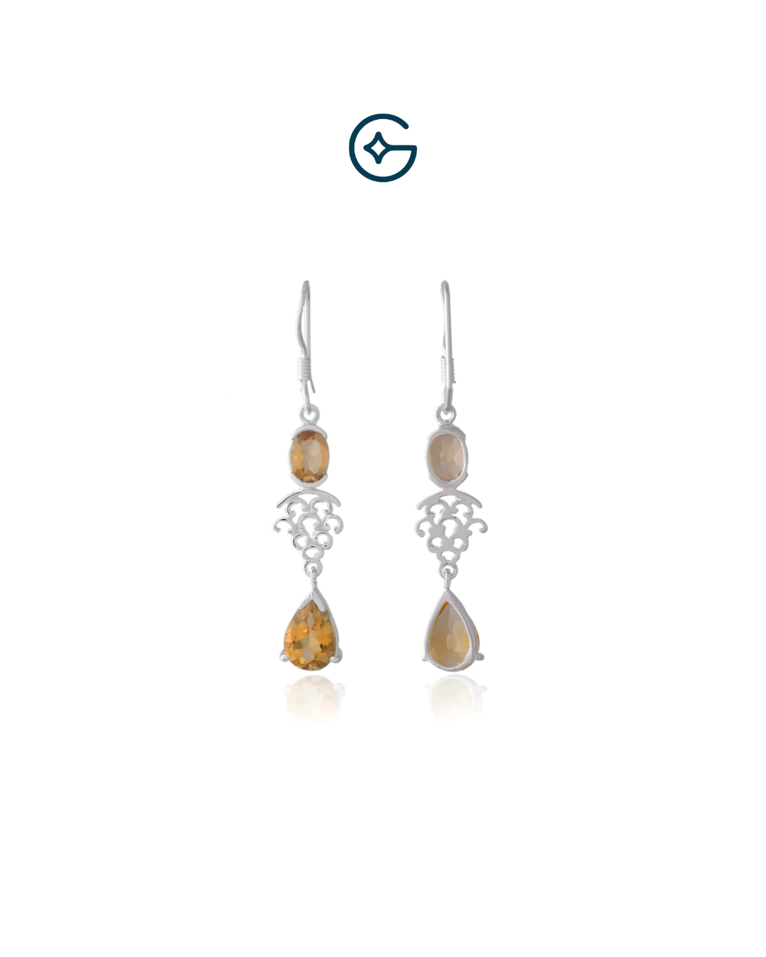 Natural Citrine Delight Danglers In Silver