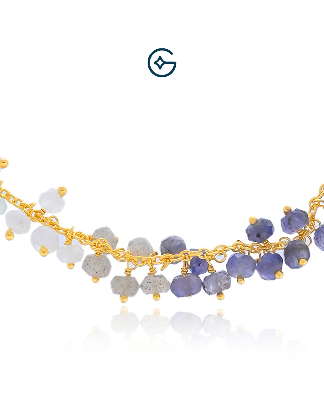 Multi Gemstone Round Bead Bracelet In Silver