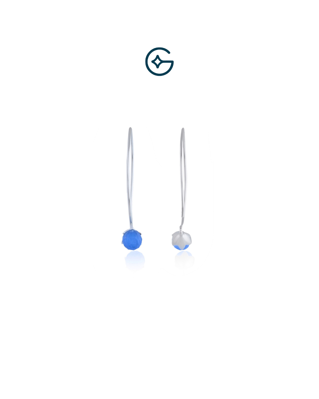 Silver Hoop With  A Pear Drop