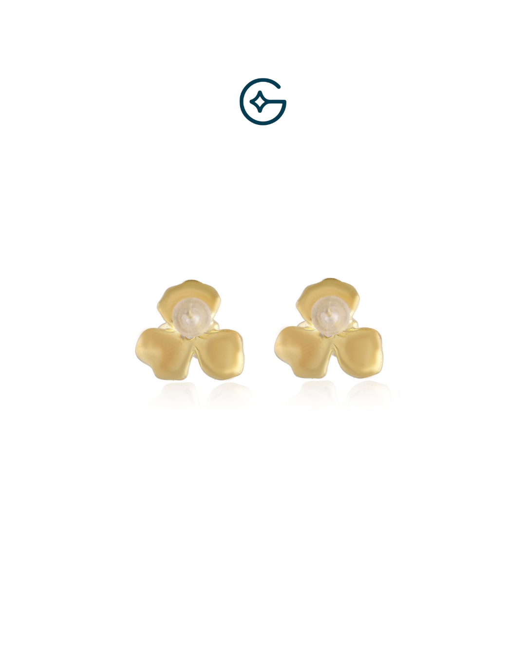 Flower Stud Silver Earrings With CZ