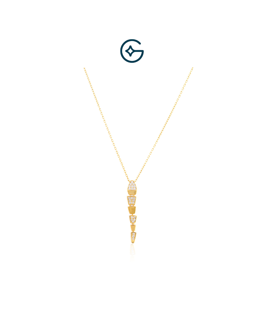 Serpenti Inspired Gold Plated Pendant Set In Silver