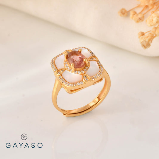 Designer Oval Tourmaline Silver Ring