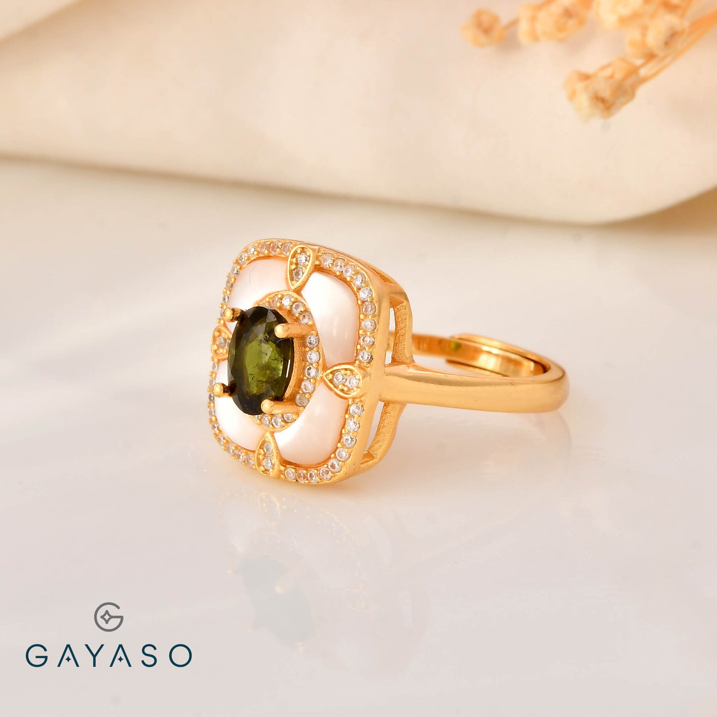 Designer Oval Tourmaline Silver Ring