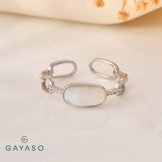 Oval Moonstone Ring In Silver