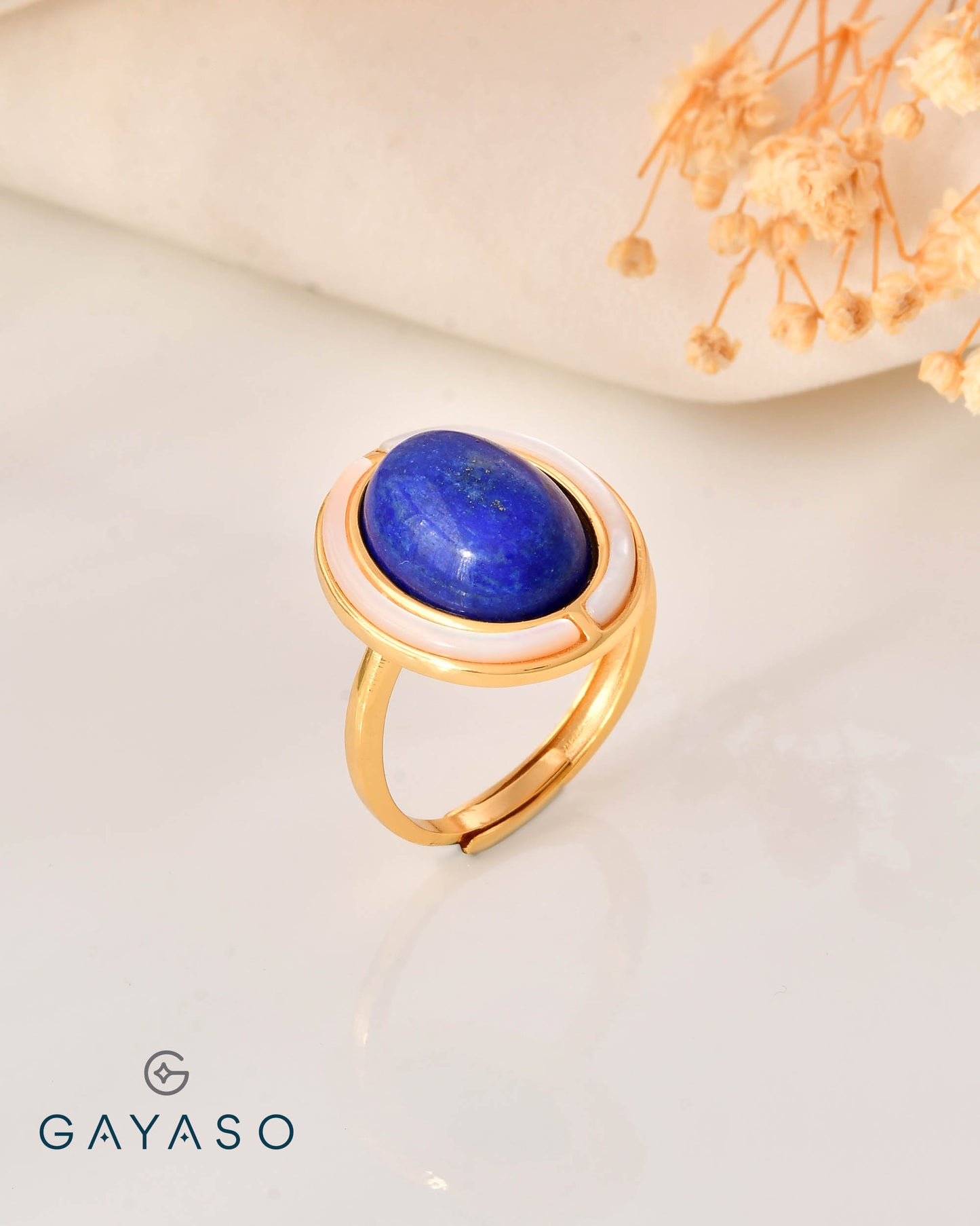 Far Size Lapis Cocktail Ring In Silver