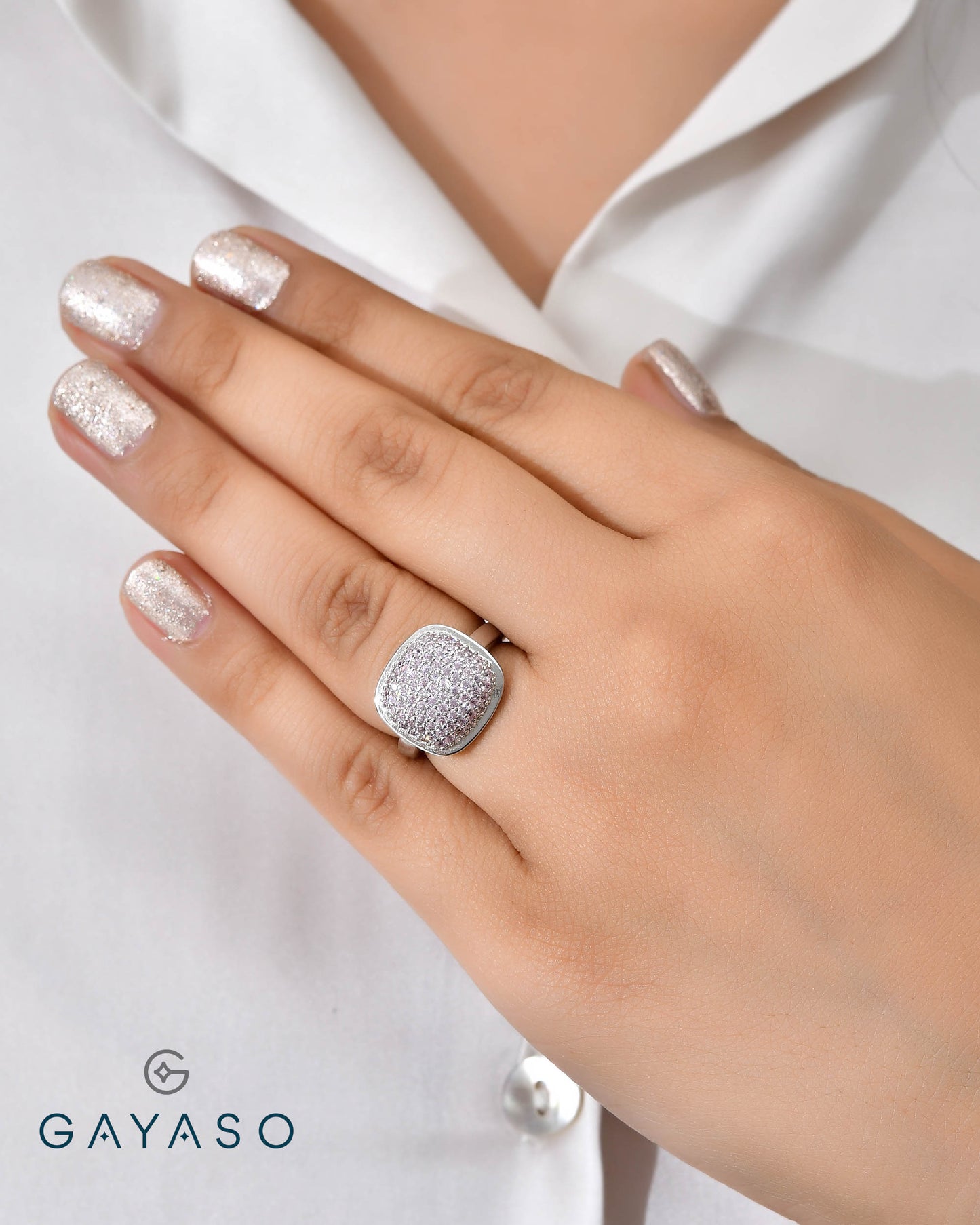 Cushion Cocktail Ring In Silver