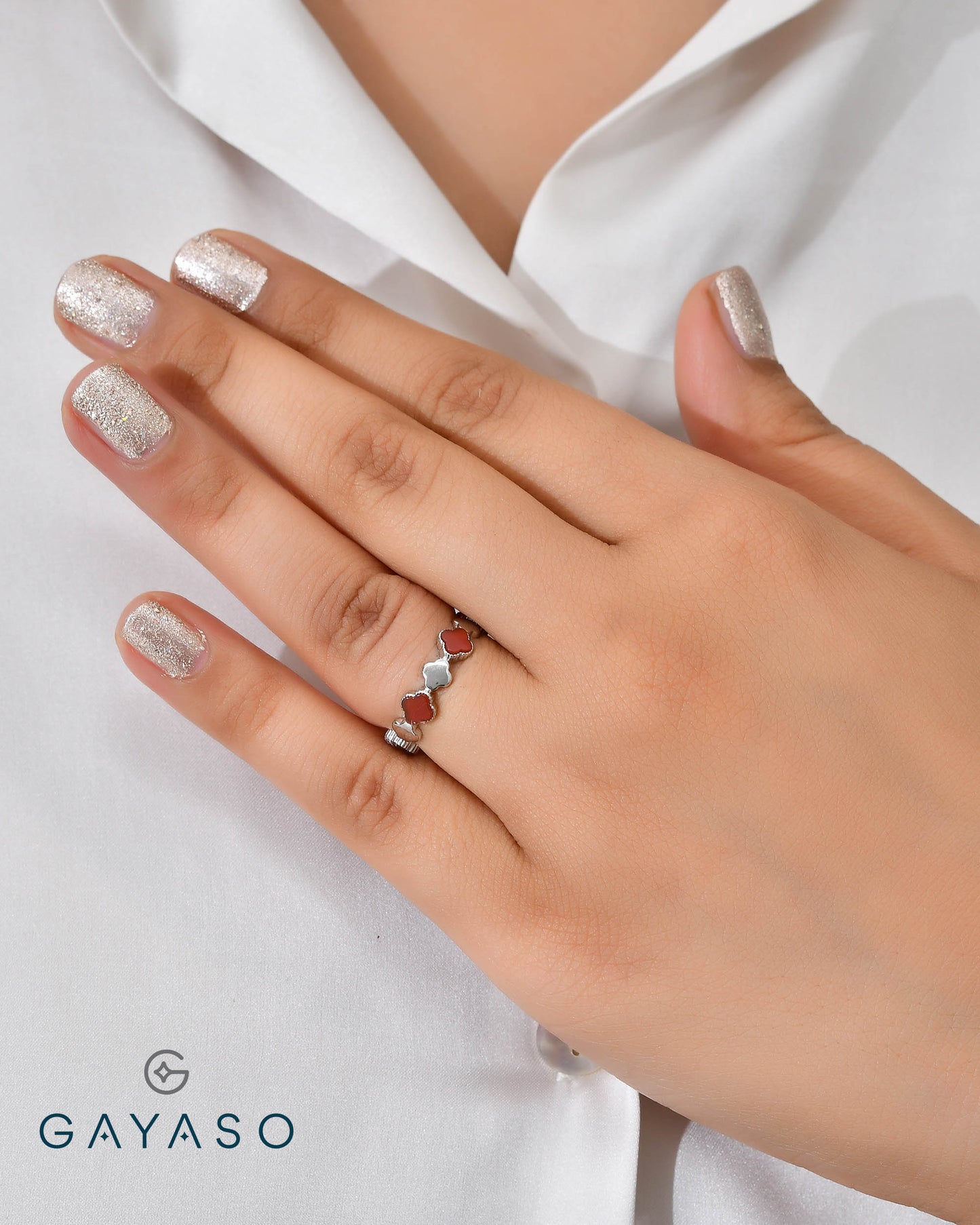 Vancleef Inspired Ring In Silver