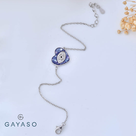 Evil Eye In Heart Silhouette Bracelet