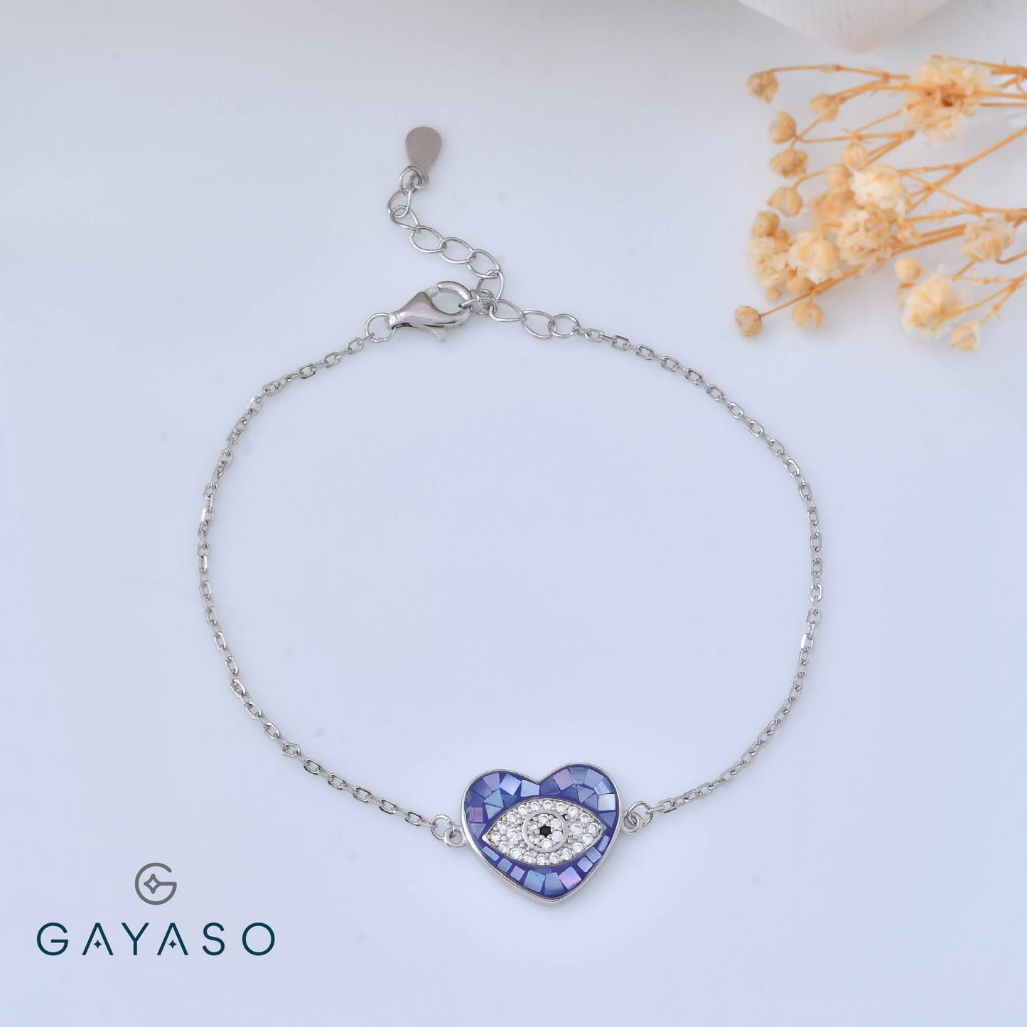 Evil Eye In Heart Silhouette Bracelet