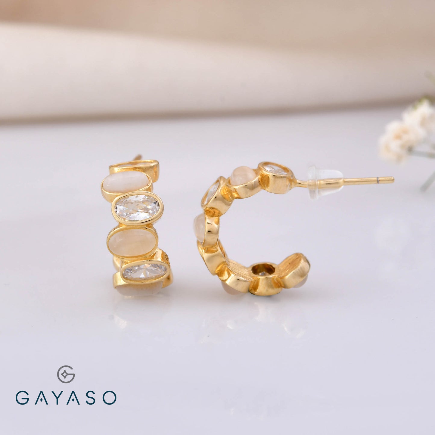 Zig-Zag Ovals In Half Bali Earrings