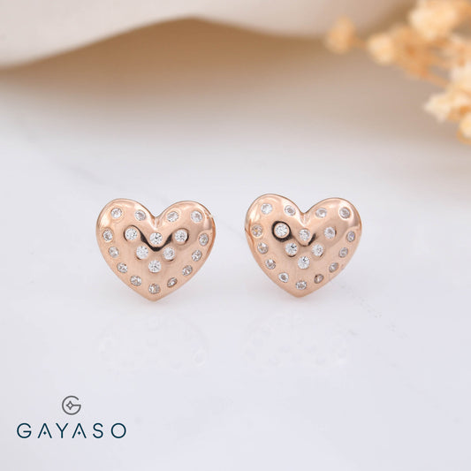 All My Heart Earrings In Rose Gold Silver