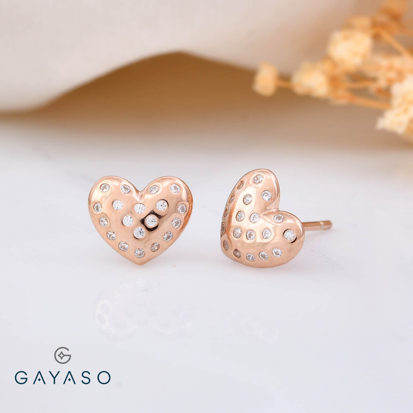 All My Heart Earrings In Rose Gold Silver