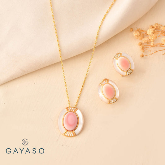 Designer Party Highlight Oval Pendant Set