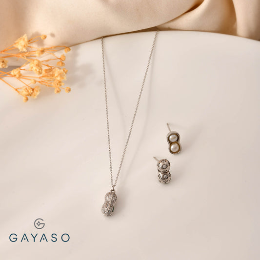 Pearl Peanuts Pendant Set For Her