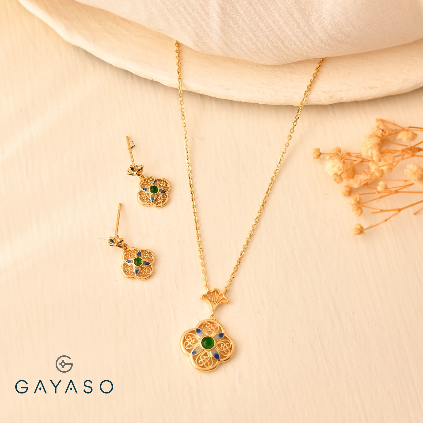 Modern Yet Traditional Filigree Pendant Set For Her